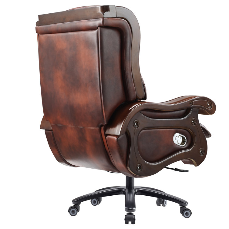 Penn Executive Chairs Genuine Leather Executive Chair with Headrest